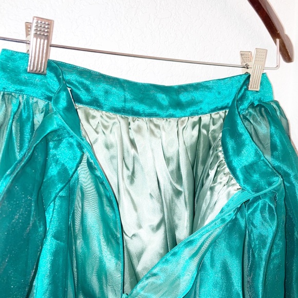 VTG NWOT 1990s GUESS Organza Mini Skirt TURQUOISE SZ: X-Small - Picture 5 of 8